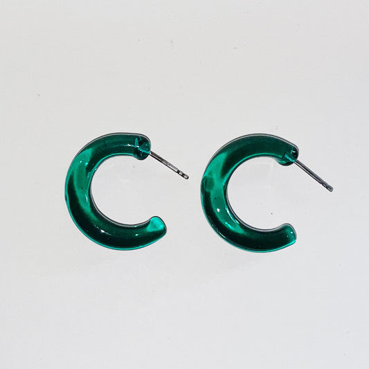 green hoops earrings