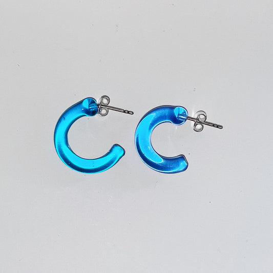 blue hoops earrings