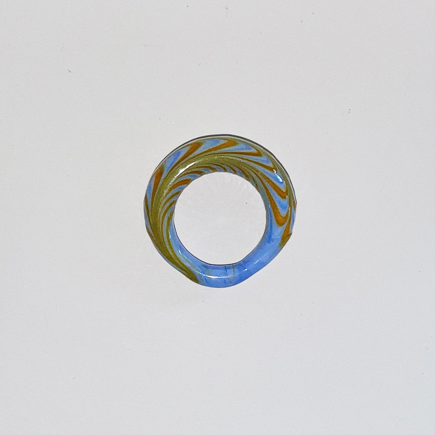 retro blue 70s ring